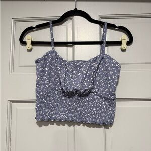 Hollister Blue Floral Crop Top